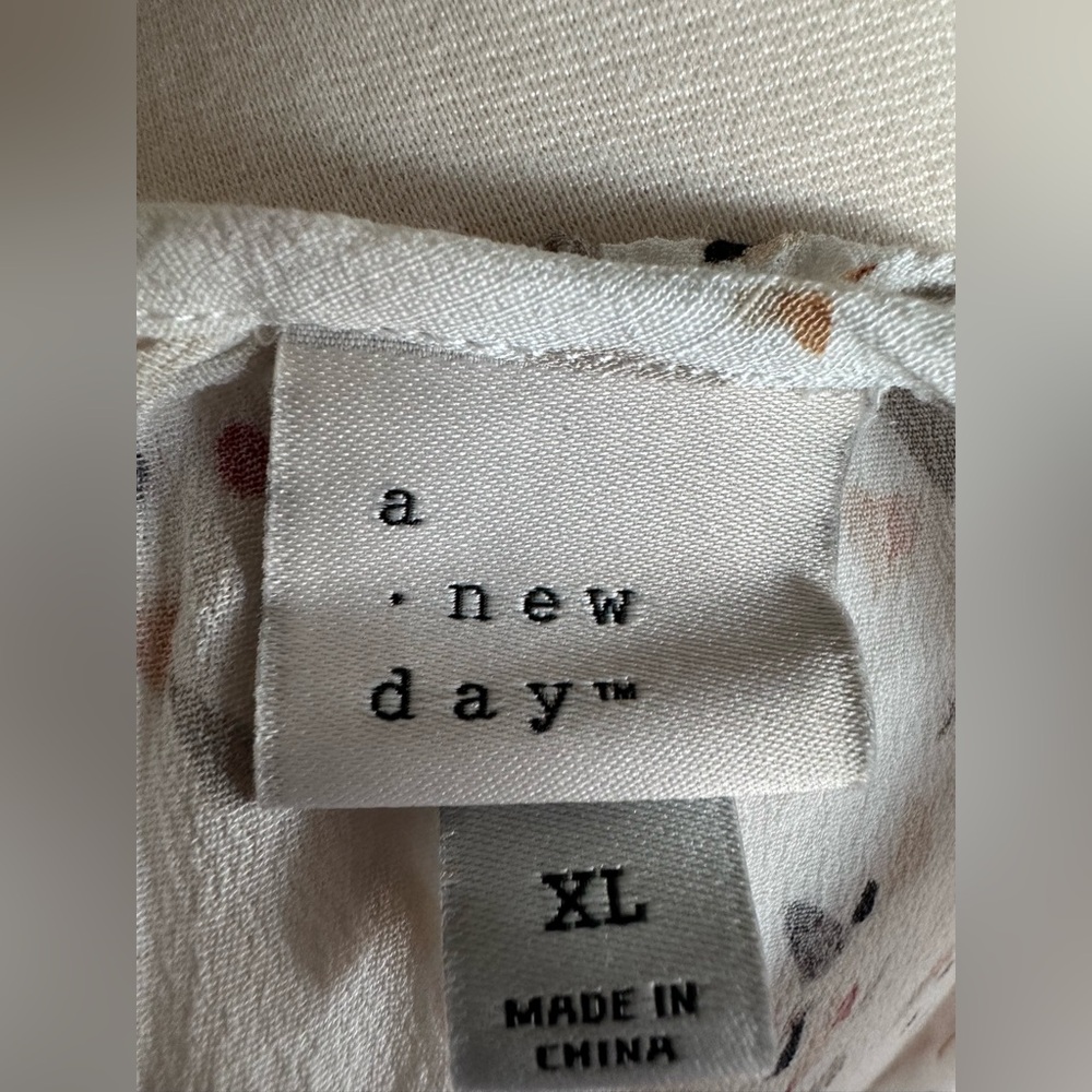 A New Day Maxi Dress Boho Prairie Ruffle Details & Elastic Waist White Floral XL - Picture 8 of 12
